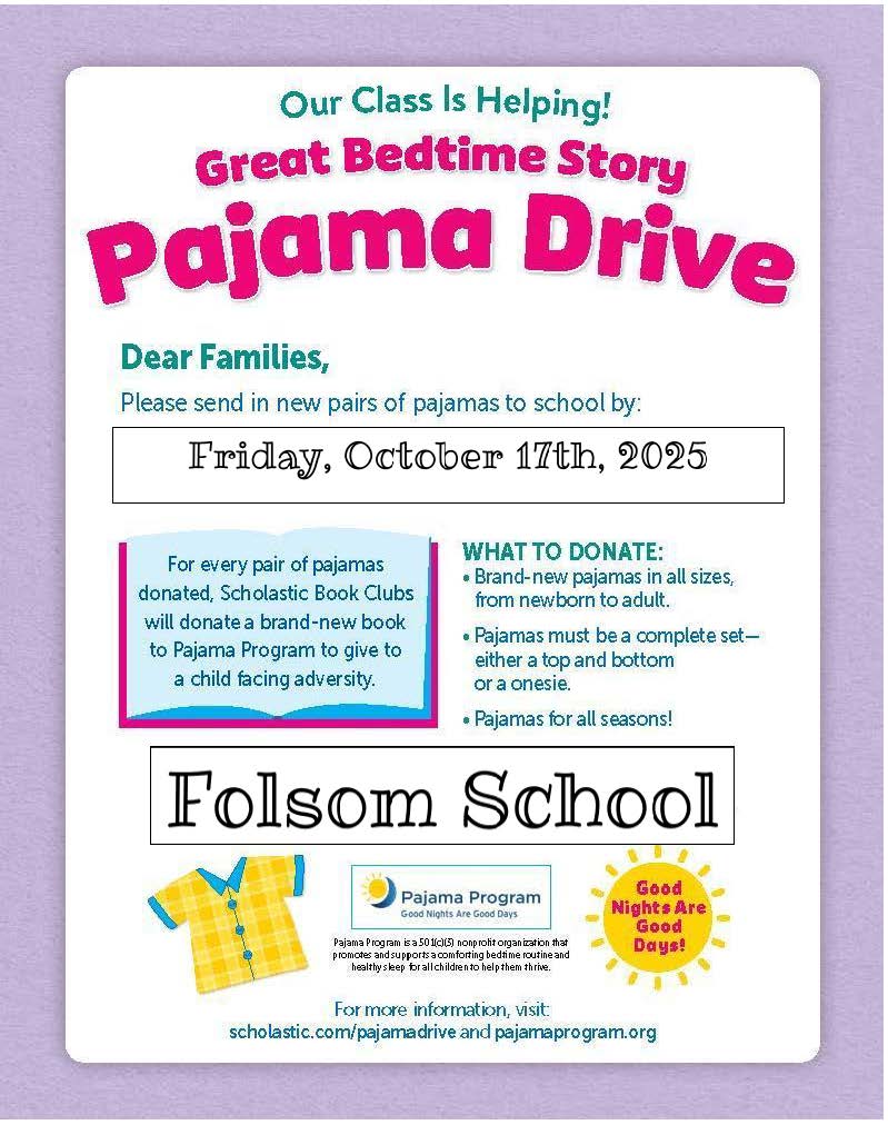 Pajama Drive: Now until Friday Oct. 17th